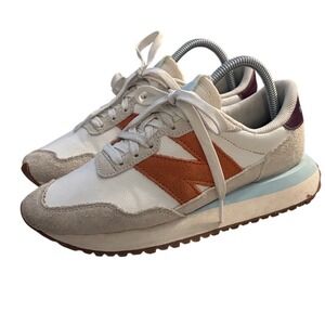 New Balance 237 Womens Sneakers Cream Rust Orange WS237BA Retro Running Shoes 8